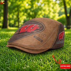 Wisconsin Badgers NCAA Premium Jeff Cap, Flat Cap M52