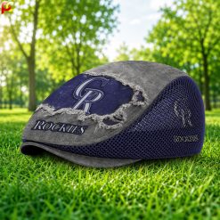 Colorado Rockies MLB Mesh Flat Cap, Golf Mesh Cap M01