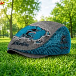 Miami Marlins MLB Mesh Flat Cap, Golf Mesh Cap M01