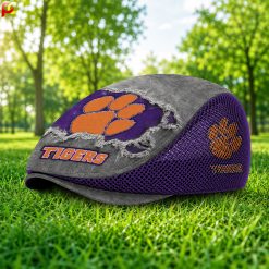 Clemson Tigers NCAA Mesh Flat Cap, Golf Mesh Cap M01