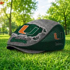 Miami Hurricanes NCAA Mesh Flat Cap, Golf Mesh Cap M01