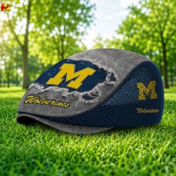 Michigan Wolverines NCAA Mesh Flat Cap, Golf Mesh Cap M01
