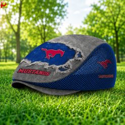 SMU Mustangs NCAA2 Mesh Flat Cap, Golf Mesh Cap M01