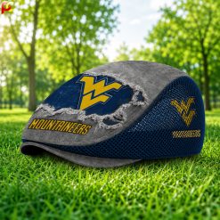 West Virginia Mountaineers NCAA2 Mesh Flat Cap, Golf Mesh Cap M01