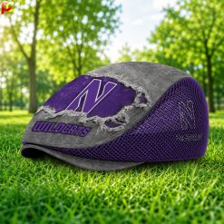 Northwestern Wildcats NCAA4 Mesh Flat Cap, Golf Mesh Cap M01