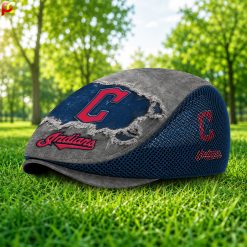 Cleveland Indians MLB Mesh Flat Cap, Golf Mesh Cap M01