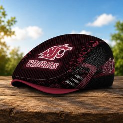 Washington State Cougars NCAA3 Mesh Flat Cap, Golf Mesh Cap M03