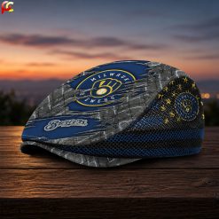 Milwaukee Brewers MLB Mesh Flat Cap, Golf Mesh Cap M04