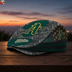 Oakland Athletics MLB Mesh Flat Cap, Golf Mesh Cap M04