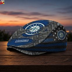 Seattle Mariners MLB Mesh Flat Cap, Golf Mesh Cap M04