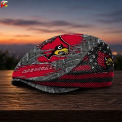 Louisville Cardinals NCAA Mesh Flat Cap, Golf Mesh Cap M04
