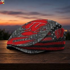 Wisconsin Badgers NCAA Mesh Flat Cap, Golf Mesh Cap M04