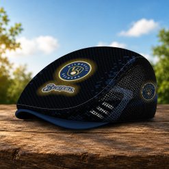 Milwaukee Brewers MLB Mesh Flat Cap, Golf Mesh Cap M03