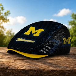 Michigan Wolverines NCAA Mesh Flat Cap, Golf Mesh Cap M03