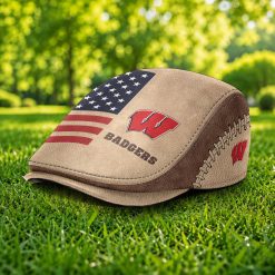 Wisconsin Badgers NCAA Jeff Cap, Flat Cap M55