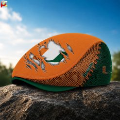 Miami Hurricanes NCAA Mesh Flat Cap, Mesh Golf Cap M06