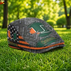Miami Hurricanes NCAA Jeff Cap, Flat Cap M05