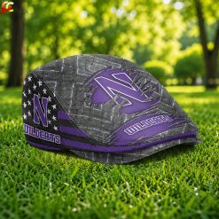 Northwestern Wildcats NCAA4 Jeff Cap, Flat Cap M05