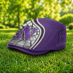 Northwestern Wildcats NCAA4 Jeff Cap, Flat Cap M97