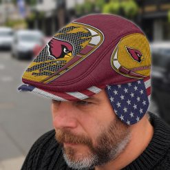 Arizona Cardinals NFL Flat Cap with Foldable Ear Flaps M02