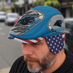 Carolina Panthers NFL Flat Cap with Foldable Ear Flaps M02