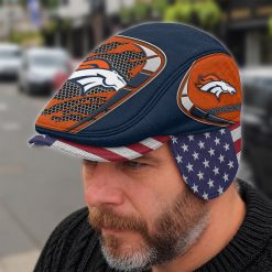 Denver Broncos NFL Flat Cap with Foldable Ear Flaps M02