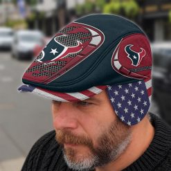 Houston Texans NFL Flat Cap with Foldable Ear Flaps M02