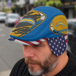Los Angeles Chargers NFL Flat Cap with Foldable Ear Flaps M02