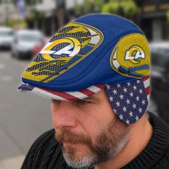 Los Angeles Rams NFL Flat Cap with Foldable Ear Flaps M02