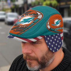 Miami Dolphins NFL Flat Cap with Foldable Ear Flaps M02