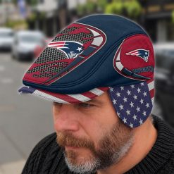 New England Patriots NFL Flat Cap with Foldable Ear Flaps M02