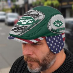 New York Jets NFL Flat Cap with Foldable Ear Flaps M02