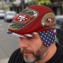 San Francisco 49ers NFL Flat Cap with Foldable Ear Flaps M02