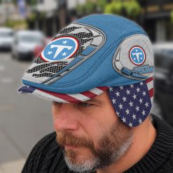 Tennessee Titans NFL Flat Cap with Foldable Ear Flaps M02
