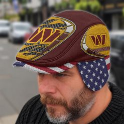 Washington Commanders NFL Flat Cap with Foldable Ear Flaps M02
