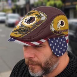 Washington Redskins NFL Flat Cap with Foldable Ear Flaps M02