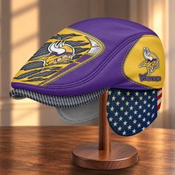 Minnesota Vikings NFL Flat Cap with Foldable Ear Flaps M99