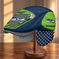 Seattle Seahawks NFL Flat Cap with Foldable Ear Flaps M99