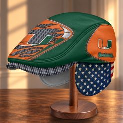 Miami Hurricanes NCAA Flat Cap with Foldable Ear Flaps M99