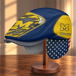 Michigan Wolverines NCAA Flat Cap with Foldable Ear Flaps M99