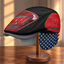 Wisconsin Badgers NCAA Flat Cap with Foldable Ear Flaps M99