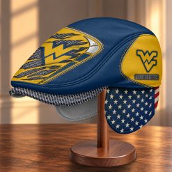 West Virginia Mountaineers NCAA2 Flat Cap with Foldable Ear Flaps M99