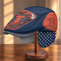 Illinois Fighting Illini NCAA3 Flat Cap with Foldable Ear Flaps M99
