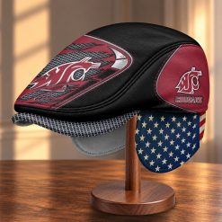 Washington State Cougars NCAA3 Flat Cap with Foldable Ear Flaps M99