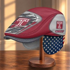 Temple Owls NCAA4 Flat Cap with Foldable Ear Flaps M99