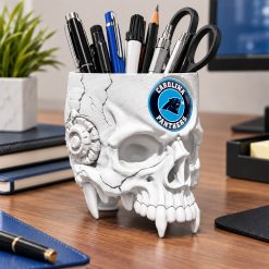Carolina Panthers NFL Pen Holder Skull 4 Colors M01