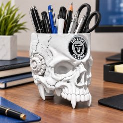Las Vegas Raiders NFL Pen Holder Skull 4 Colors M01