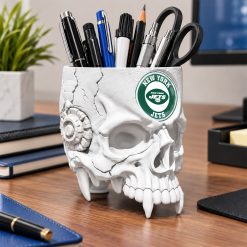 New York Jets NFL Pen Holder Skull 4 Colors M01