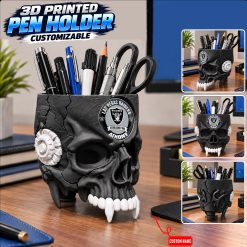 Las Vegas Raiders NFL Pen Holder Skull M02